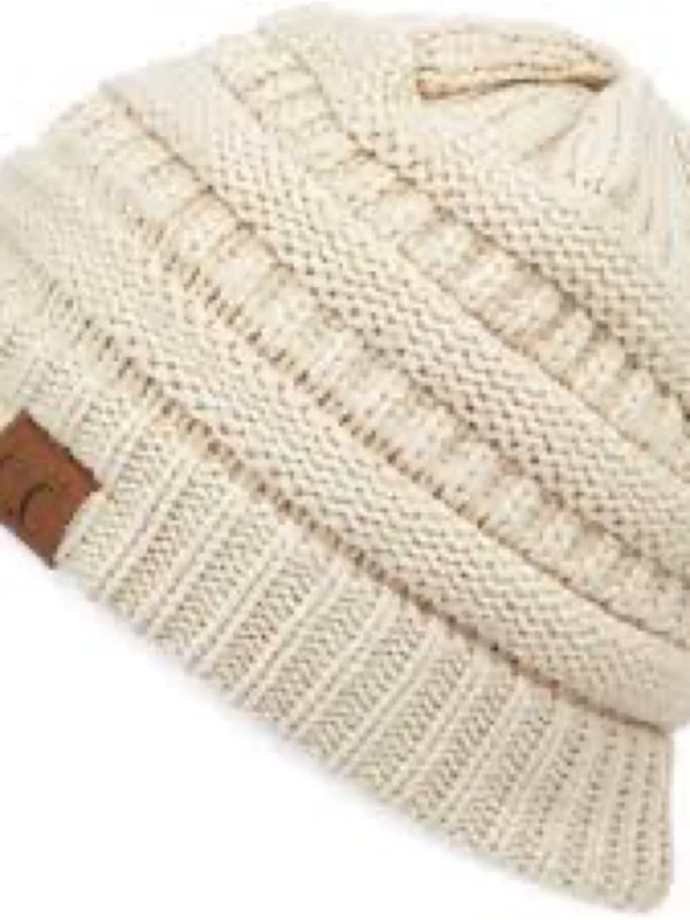 CC Cream Knit Beanie Hat - Cozy Winter Accessory
